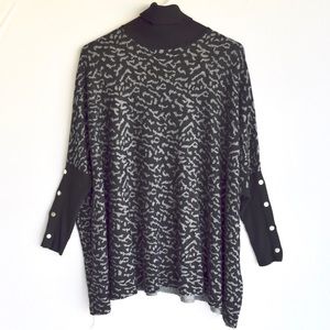 Animal Print Poncho Sweater
